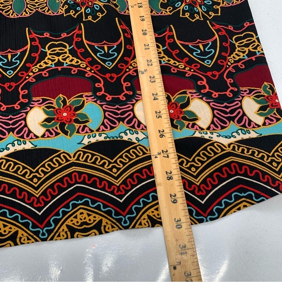 Denim 24/7 Colorful Top Woman 18W  Pop Over Key Hole Floral Geometric Mod Boho - Picture 10 of 10